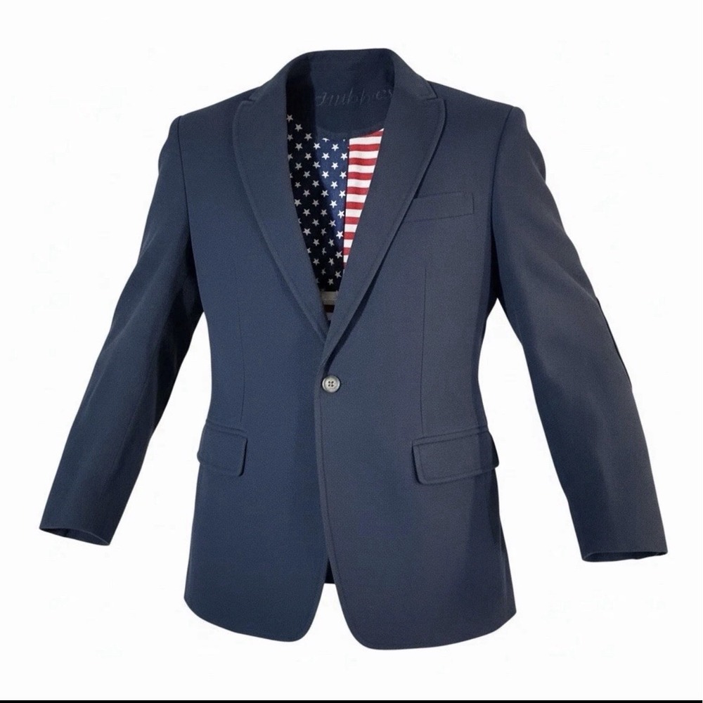 Chubbies The Captain 2.0 Sport Coat Blazer Navy Blue Men's XL USA Flag Lining